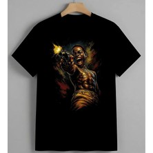 Guc Enerji Turuncu Sanat Insan Syh Unisex Erkek Kadın Oversize Tişört Siyah