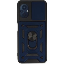 Kmrsfres Newface Xiaomi Poco M5 Kılıf Pars Lens Yüzüklü Silikon - Lacivert