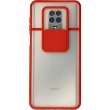 Ny Joy Redmi Note 9 Pro Kılıf Palm Buzlu Kamera Sürgülü Silikon - Kırmızı