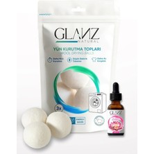 St. Morritz 3 Adet Yün Keçe Çamaşır Kurutma Topu 7 - 8 cm + 30ML Esans Koku Hediye - Doğal Ürün
