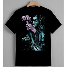 Unbreakable Kirilgan Ruh Mavi Unisex Erkek Kadın Oversize Tişört Siyah