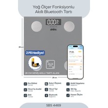 St. Morritz SBS-4469 Bluetooth Dijital Yağ Su Kas Vücut Kitle Endeksi Kilo Ölçer Tartı Baskül