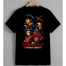 Cowboy Bebop Anime Syh Unisex Erkek Kadın Oversize Tişört Siyah