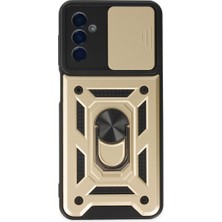 Ny Joy Galaxy A04S Kılıf Pars Lens Yüzüklü Silikon - Gold