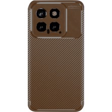 Ny Joy Mi 14T Kılıf Auto Focus Karbon Kapak - Kahverengi
