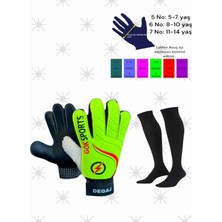 St. Morritz Degaj Yetişkin Kaleci Eldiveni Bilek Bandajlı Siyah Futbol Çorabı Kaleci Eldiveni 8-9-10 cm Avuç Içi