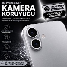 Mervin Store iPhone 16 Uyumlu Premium Silver Kamera Lens Koruyucu – Maksimum Koruma, Şık Tasarım