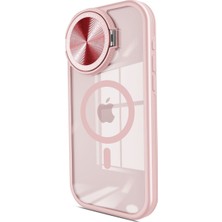 Ny Joy iPhone 14 Pro Max Kılıf Teleskop Lens Magsafe Silikon Kapak - Pembe