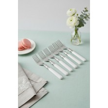 Ny Joy 6’lı Paslanmaz Çelik Soft Beyaz Yemek Çatalı Seti