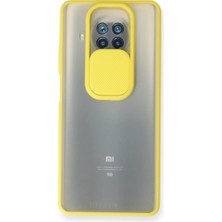 Ny Joy Mi 10T Lite Kılıf Palm Buzlu Kamera Sürgülü Silikon - Sarı