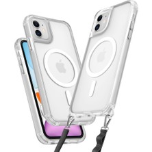 Ny Joy iPhone 12 Kılıf Enka Magsafe Silikon Kılıf - Şeffaf