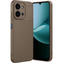 Ny Joy Redmi 15C 4g Auto Focus Karbon Kapak - Kahverengi