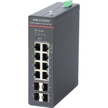 Hikvision DS-3T1512HP-SI-8P4F 8 Port+ 4 Port Gigabit Sfp 240W Endüstriyel Switch