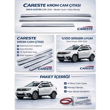 St. Morritz Dacia Duster 2018 -2024 Modeller Arası Krom Cam Çıtası 4 Parça Paslanmaz Çelik