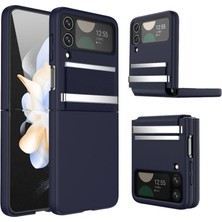 Ny Joy Galaxy Z Flip 4 Kılıf Belt Flip Kapak - Lacivert
