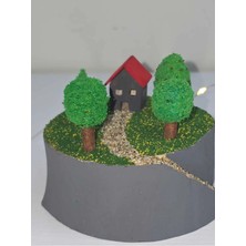St. Morritz Ahşap Oyma Dağ Evi Maketi Diorama Minyatür