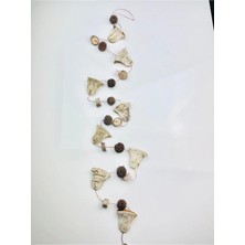 St. Morritz El Yapımı Dekoratif Garland, Kapı Süsü, Doğal ve Şık 150CM