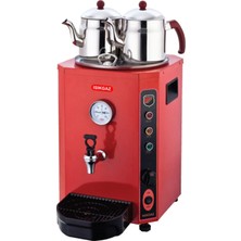St. Morritz Silverinox Jumbo Çay Makinesi 13 Lt. 1750 W. Kırmızı Profesyonel Endüstriyel