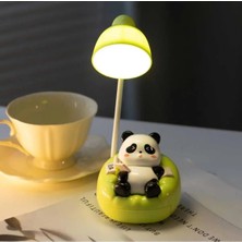 St. Morritz Panda Başucu - Masa Lambaları, Şarj Edilebilir Kanepe Çekmeceli, 3 Işık Modu(Yeşil ve Bej Renkler)