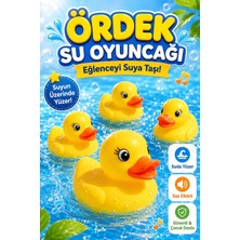 Jasper 5'li Suda Yüzen Ses Çıkaran Vinil Sarı Ördek Banyo Oyuncağı Bebek Çocuk Banyo ve Havuz Oyuncak