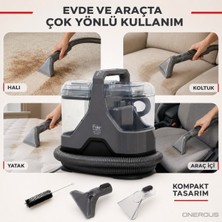 Fakir Koltuk, Halı ve Araç Içi Leke Temizliğine Uygun Vakumlu Yıkama Makinesi, Geniş Fırça, 1,67 M Hortum ve Kablo Saklama Alanı