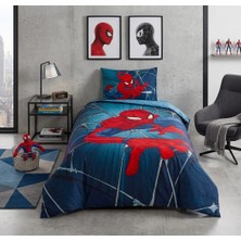 Taç Lisanslı Spiderman Rise ( 120 x 200 cm Lastikli Çarşaflı ) Tek Kişilik Nevresim Takımı