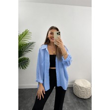 Maxi İdol Kadın Beyaz Oversize Gömlek – Uzun Kollu, Rahat Kesim, Şifon Görünümlü Günlük ve Ofis Kombinleri Için