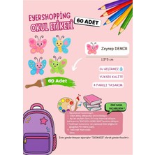 EyER Shoping Isme Özel Su Geçirmez Kelebek Temalı Okul Etiketi Sticker Kişiye Özel Kız Çocuk Isim Etiketi 116 Adet