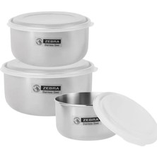 Zebra Thailand Zebra Paslanmaz Çelik Saklama Kabı 12 cm Extra, Plastik Kapaklı