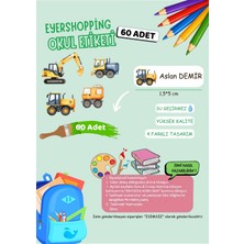 EyER Shoping Isme Özel Su Geçirmez Iş Makineleri Temalı Okul Etiketi Sticker Kişiye Özel Erkek Çocuk Isim Etiketi 116 Adet