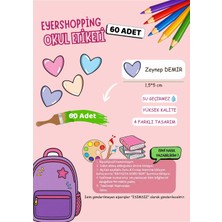 EyER Shoping Isme Özel Su Geçirmez Kalp Temalı Okul Etiketi Sticker Kişiye Özel Kız Çocuk Isim Etiketi 116 Adet