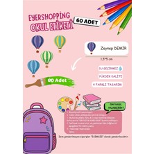 EyER Shoping Isme Özel Su Geçirmez Balon Temalı Okul Etiketi Sticker Kişiye Özel Kız Çocuk Isim Etiketi 116 Adet