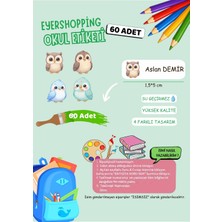 EyER Shoping Isme Özel Su Geçirmez Baykuş Temalı Okul Etiketi Sticker Kişiye Özel Erkek Çocuk Isim Etiketi 116 Adet