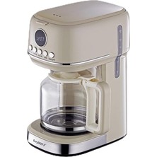 Berghoff Gem Retro Filtre Kahve Makinesi – 900 W, 1, 5 L Cam Demlik | Vanilya Krem