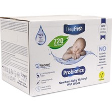 Deep Fresh Probiyotik Alkolsüz Parabensiz Yenidoğan Bebek Islak Mendili 720 Yaprak (18 x 40 Adet)