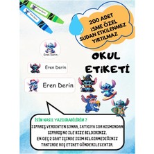 EyER Shoping Stich Okul Etiketi Kalem Defter Özel Isim Yazılabilen Etiket 200 Adet