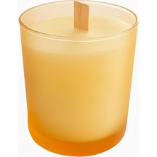 Ns-Era Sandal Ağacı Kokulu Mum 280 ml - Fitil, Turuncu Buzlu Cam Bardak, Uzun Yanma Süresi, Hediye K