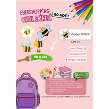 EyER Shoping Isme Özel Su Geçirmez Arı Temalı Okul Etiketi Sticker Kişiye Özel Kız Çocuk Isim Etiketi 116 Adet