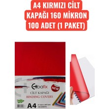 A4 Kırmızı Cilt Kapağı 160 Mikron 100 Adet (1 Paket)