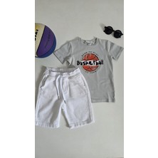 HC Happy Children Gri Basketbol Baskılı Erkek Çocuk Tişört
