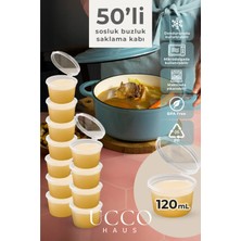 St. Morritz 50 Adet 120 ml Sızdırmaz Kapaklı Sosluk Buzluk Saklama Kabı, Et Suyu, Kemik Suyu Mutfak Organizeri
