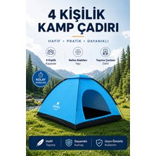 St. Morritz Renkli Dayanıklı Kamp Çadırı 200X200X135 4 Kişilik