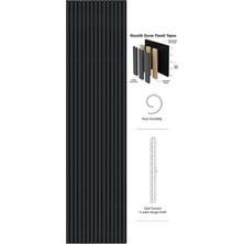 Akupanel Premium 60X245 cm Antrasit Renk Akustik Ahşap Duvar Paneli