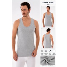 Lumina Seher Erkek Penye Atlet-Gri-6/2XL