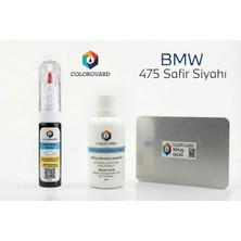 COLORGUARD BMW 475 Safir Siyahı Rötuş Seti - 2 si 1 Arada İğne ve Fırça Uçlu Şişe, Solüsyon ve Rötuş Çeliği