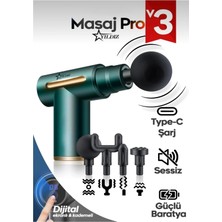 St. Morritz Masaj Cihazı Masaj Tabancısı Masaj Pro 3 Şarjlı 4 Başlıklı 6 Kademeli Masaj Aleti Sessiz