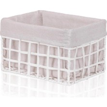 St. Morritz Braid Hasır Organizer Sepet Beyaz 26X18X16 cm