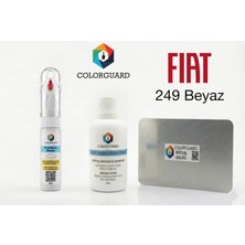 COLORGUARD FIAT-TOFAŞ 249 Beyaz Rötuş Seti - 2 si 1 Arada İğne ve Fırça Uçlu Şişe, Solüsyon ve Rötuş Çeliği
