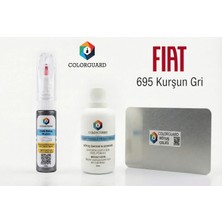 COLORGUARD FIAT 695 Kurşun Gri Rötuş Seti - 2 si 1 Arada İğne ve Fırça Uçlu Şişe, Solüsyon ve Rötuş Çeliği