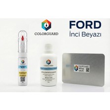 COLORGUARD Ford İnci Beyazı Rötuş Seti - 2 si 1 Arada İğne ve Fırça Uçlu Şişe, Solüsyon ve Rötuş Çeliği